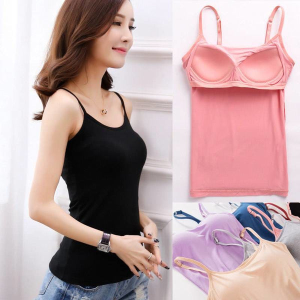 2pack Built - in Padded Bra Adjustable Strap Cami Top