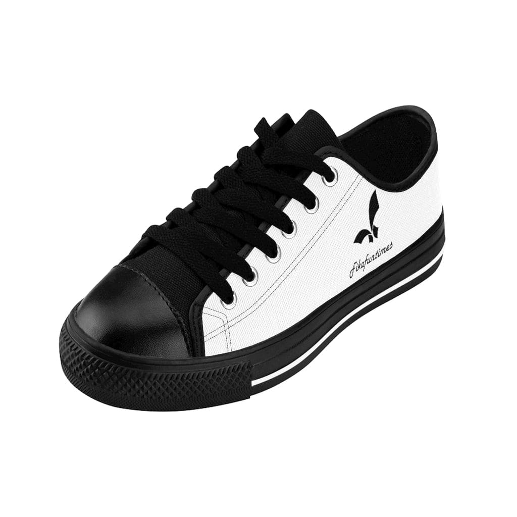 Men Breathable Canvas Lace - up White & Black Fikafuntimes Skate Shoes