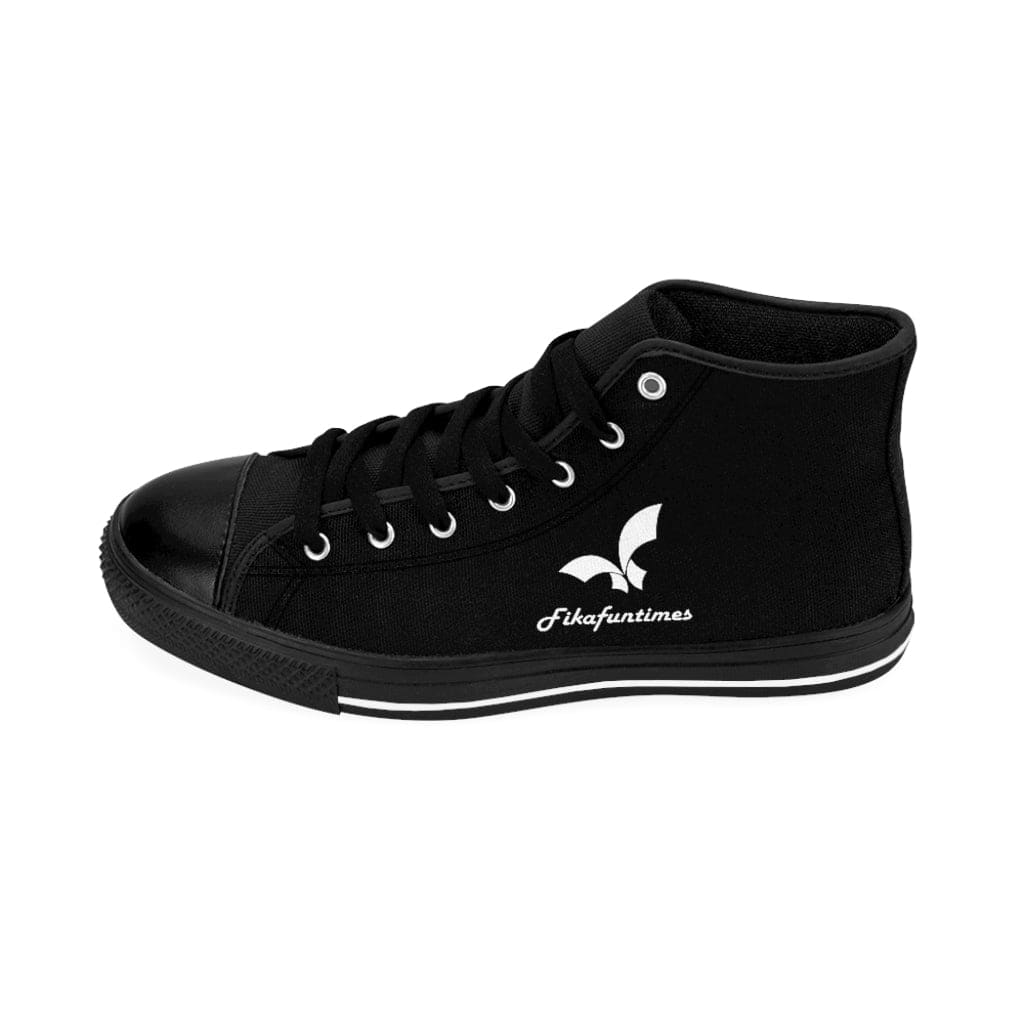 High Top Breathable Canvas Lace - up Fikafuntimes Logo Print Sneakers