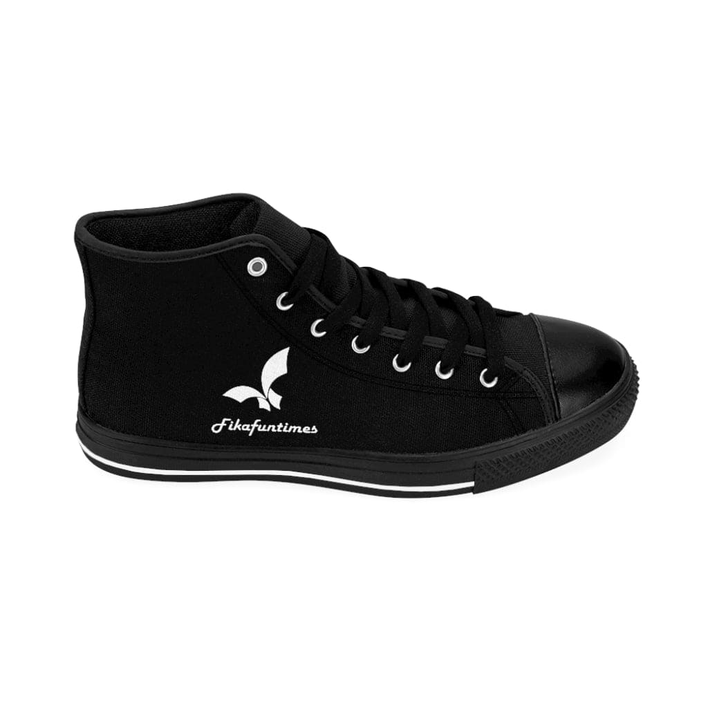 High Top Breathable Canvas Lace - up Fikafuntimes Logo Print Sneakers