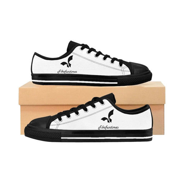 Breathable Lace - up White & Black Canvas Fikafuntimes Skate Shoes