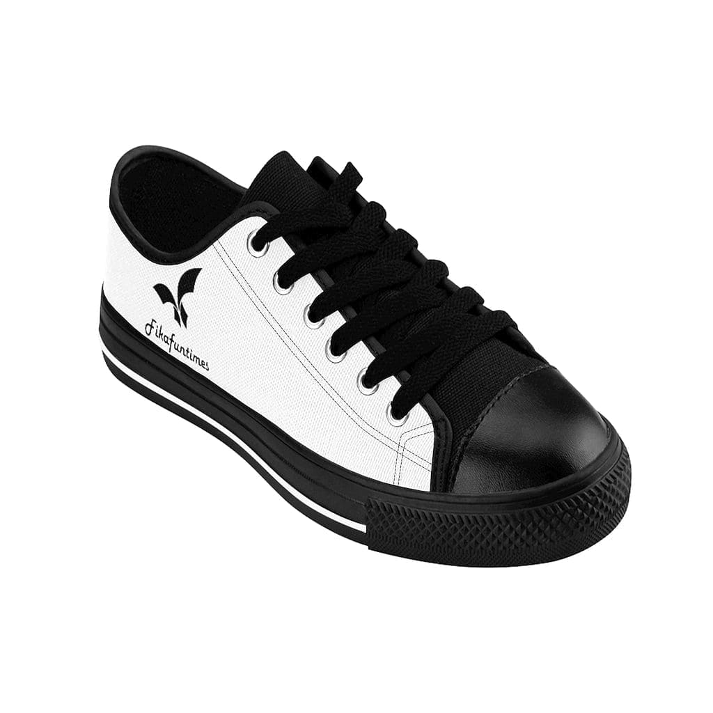 Breathable Lace - up White & Black Canvas Fikafuntimes Skate Shoes