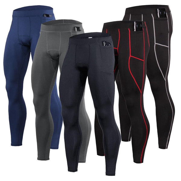 Men Breathable Quick - drying Phone Pocket Sports Tights