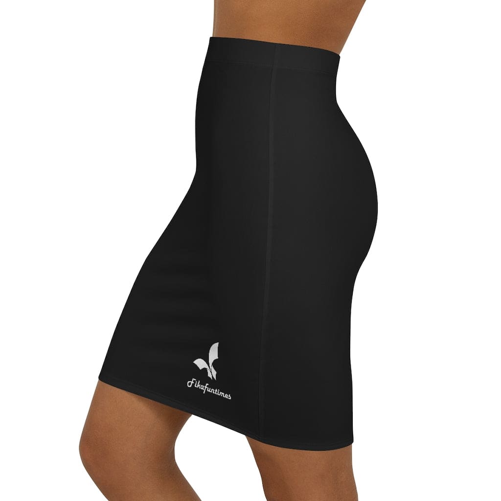 High Waist Fikafuntimes Logo Print Sports Stretch Skirt