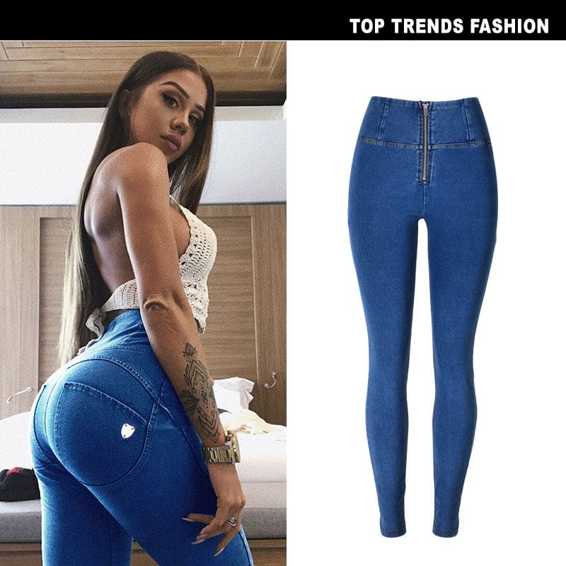 High Waist Lifting Effect Push Up Skinny Jeans