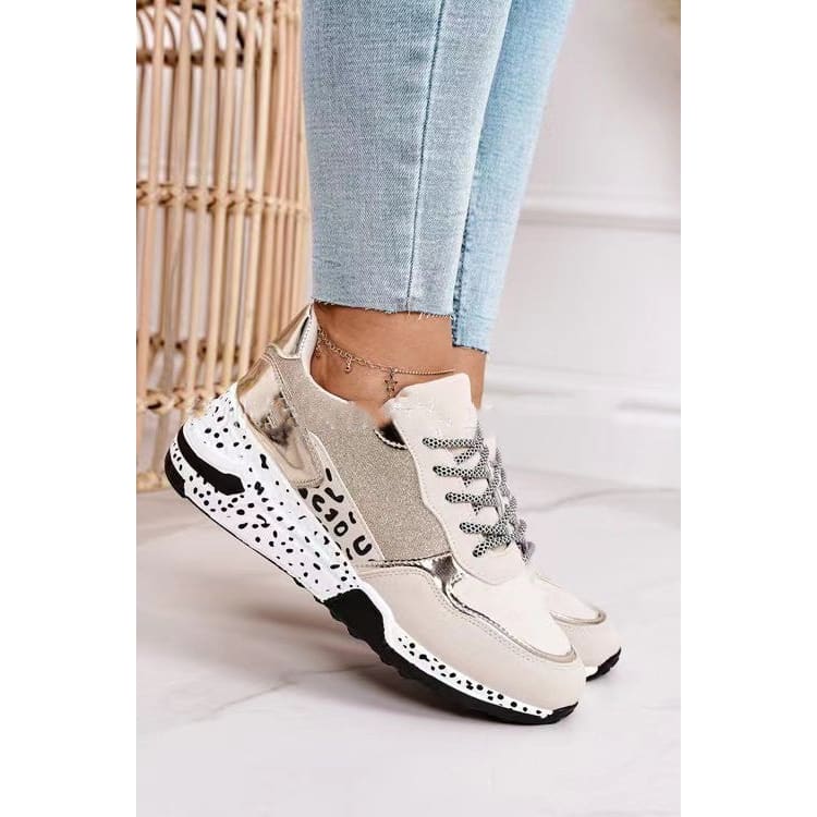 Leopard Print Lace-up Suede Platform Sneakers