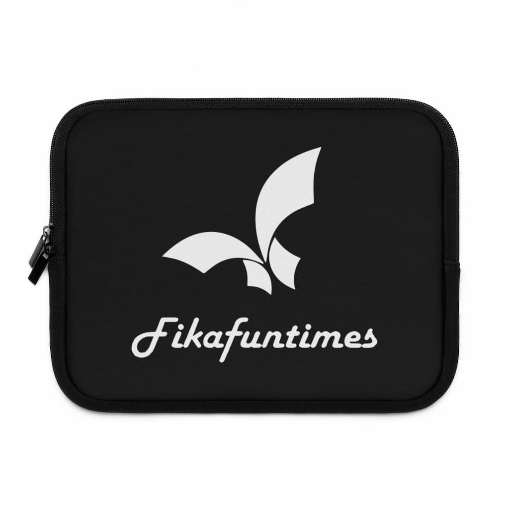 Lightweight Black & White Fikafuntimes Laptop Sleeve