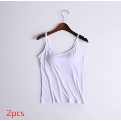 2pack Built-in Padded Bra Adjustable Strap Cami Top
