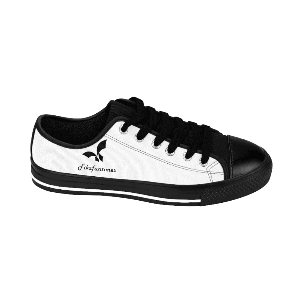 Men Breathable Canvas Lace - up White & Black Fikafuntimes Skate Shoes