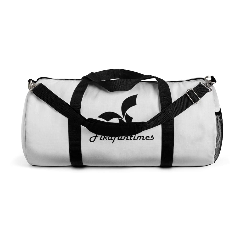 Lightweight Fikafuntimes Black Logo Print Duffel Bag