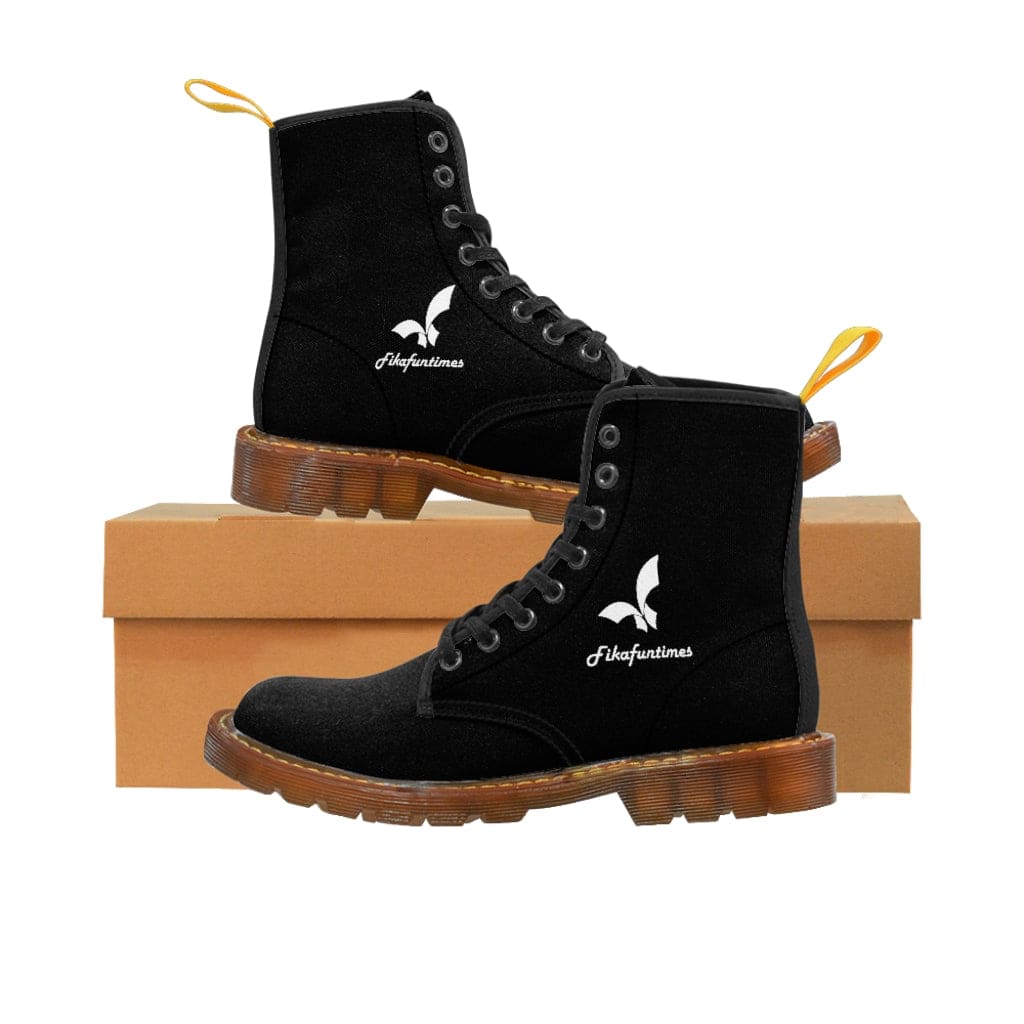 Breathable Lace - up Canvas Fikafuntimes Combat Boots