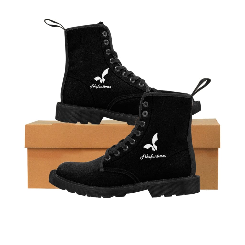 Breathable Lace - up Canvas Fikafuntimes Combat Boots