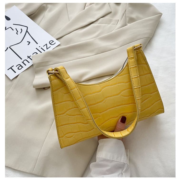 Crescent Shape Embossed Design Shoulder Bags