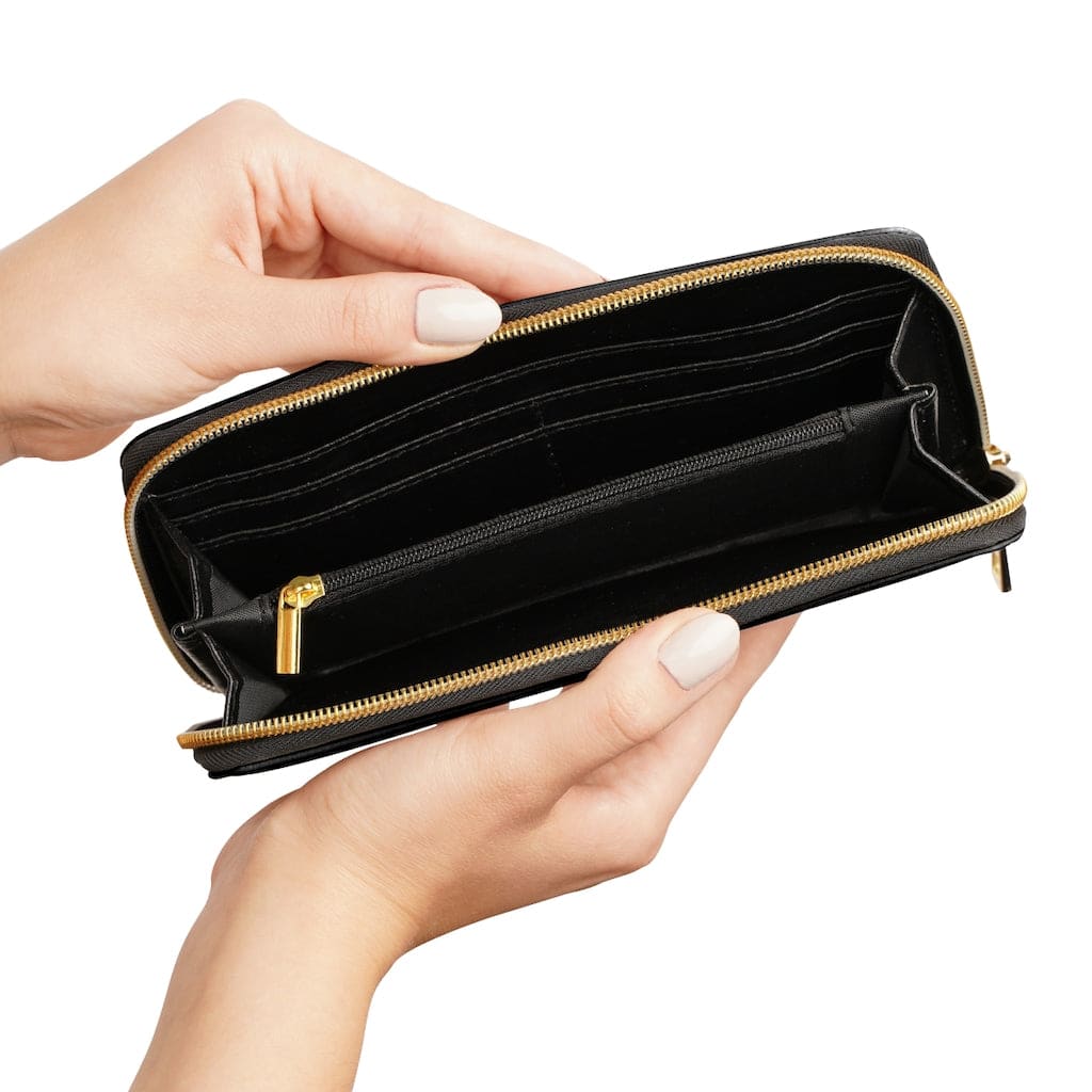 Fikafuntimes Black & Gold Zipper Wallet
