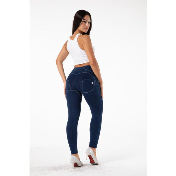 High Waist Push Up Effect Lifting Stretch Button Skinny Jeans