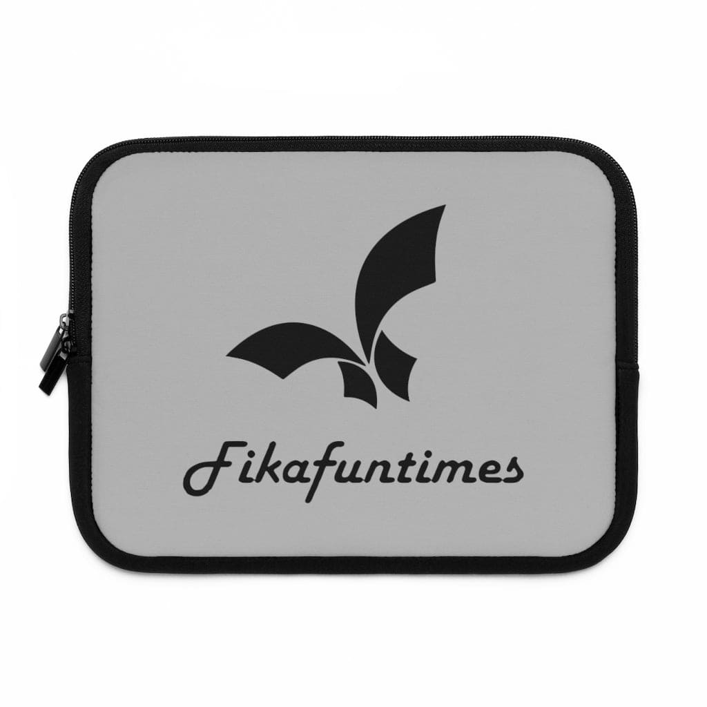 Lightweight Grey & Black Fikafuntimes Laptop Sleeve