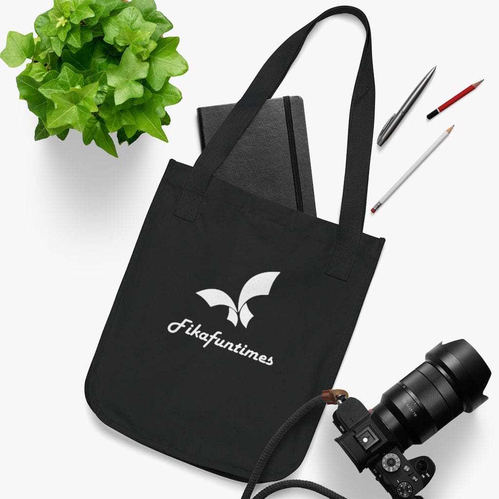 Organic Eco Friendly Fikafuntimes Logo Print Tote Bag