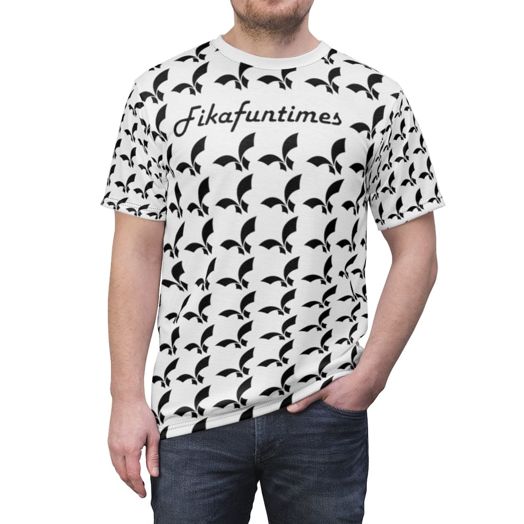 All Over Print White & Black Unisex Fikafuntimes T - shirt
