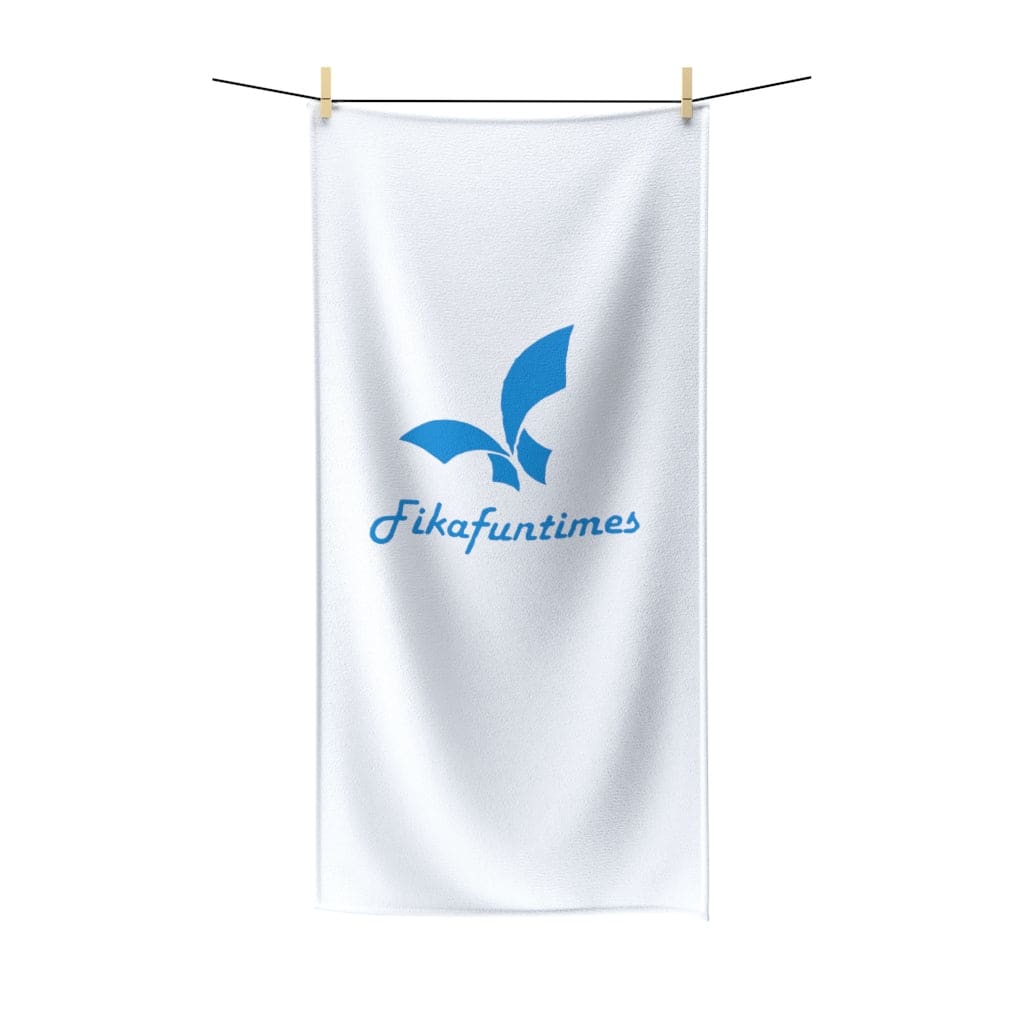Polycotton Absorbent White & Blue Fikafuntimes Towel