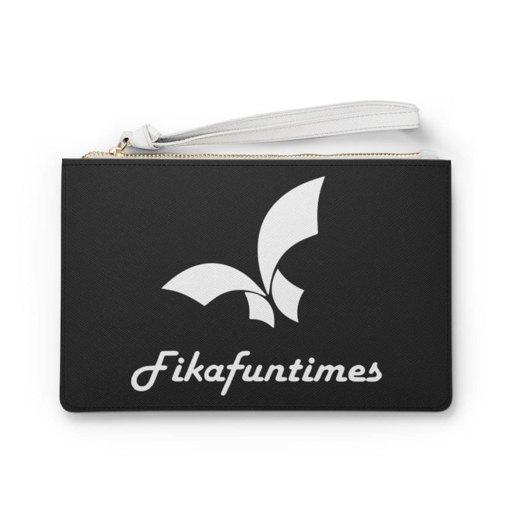 Zipper Print Logo Fikafuntimes Clutch Bag